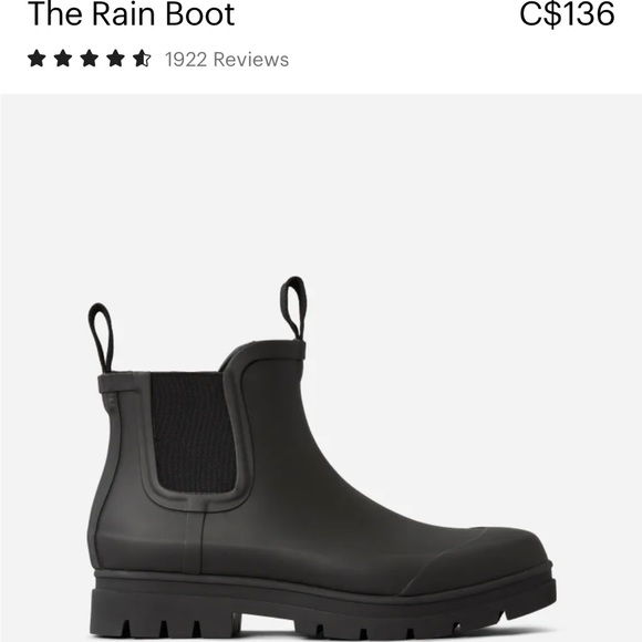 Everlane black rain boots size 6 - Picture 2 of 3